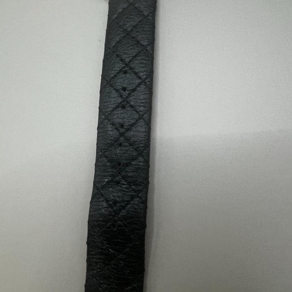 Judith Ripka Genuine Leather Black Quilted Band. - Picture 6 of 8